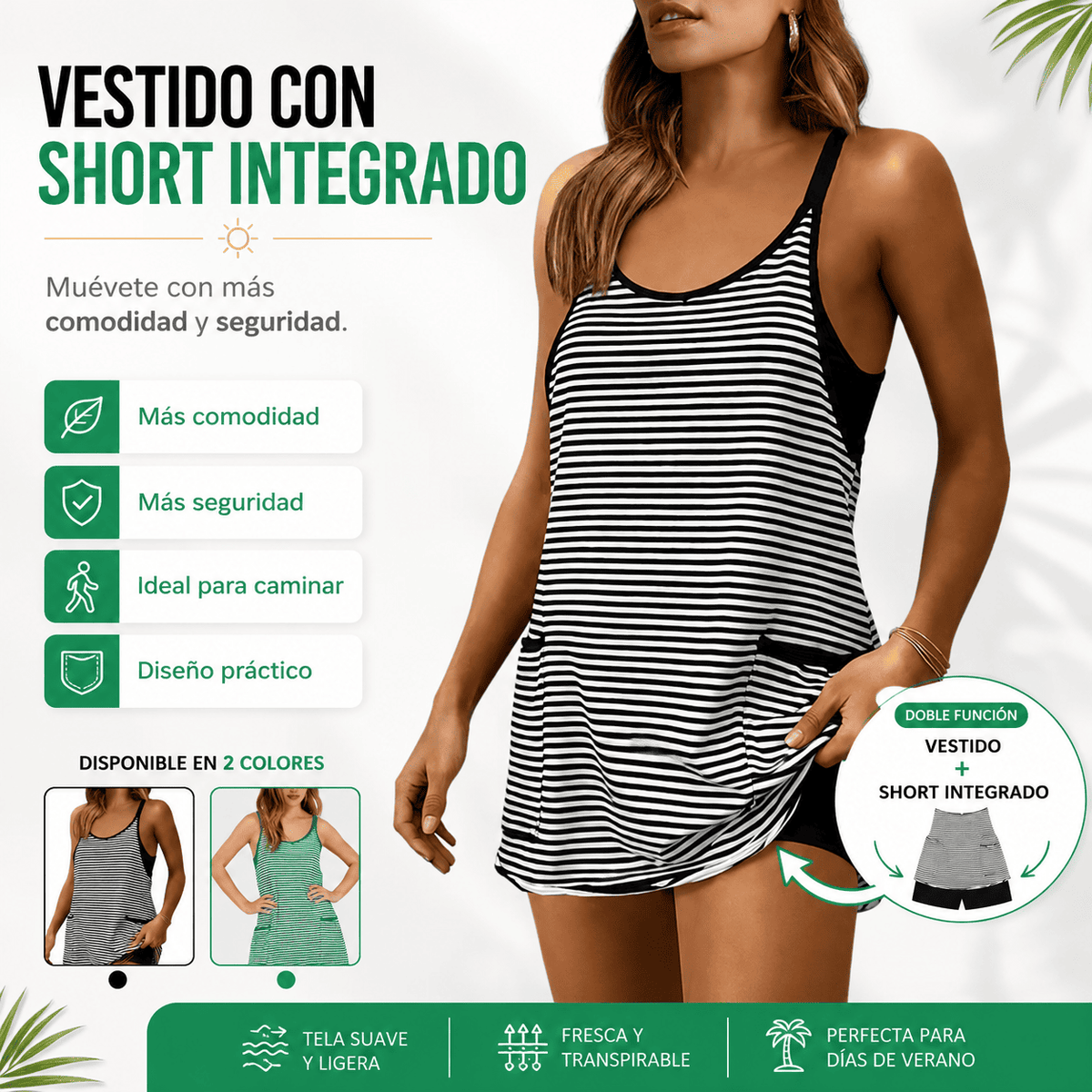 👗 Vestido Short Rayas VeranoFit - Frescura Casual con Comodidad ✨