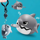 Llavero de plástico con diseño de tiburón mordedor, pez grande come pez pequeño, con cuerda para tirar, divertido, de dibujos animados, pequeño regalo, colgante, sin número de modelo