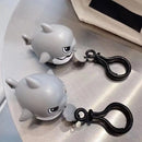 Creativo Pequeño tiburón mordedura pez juego escalada cuerda bolsa colgante llavero descompresión novedad divertidos juguetes para mascotas