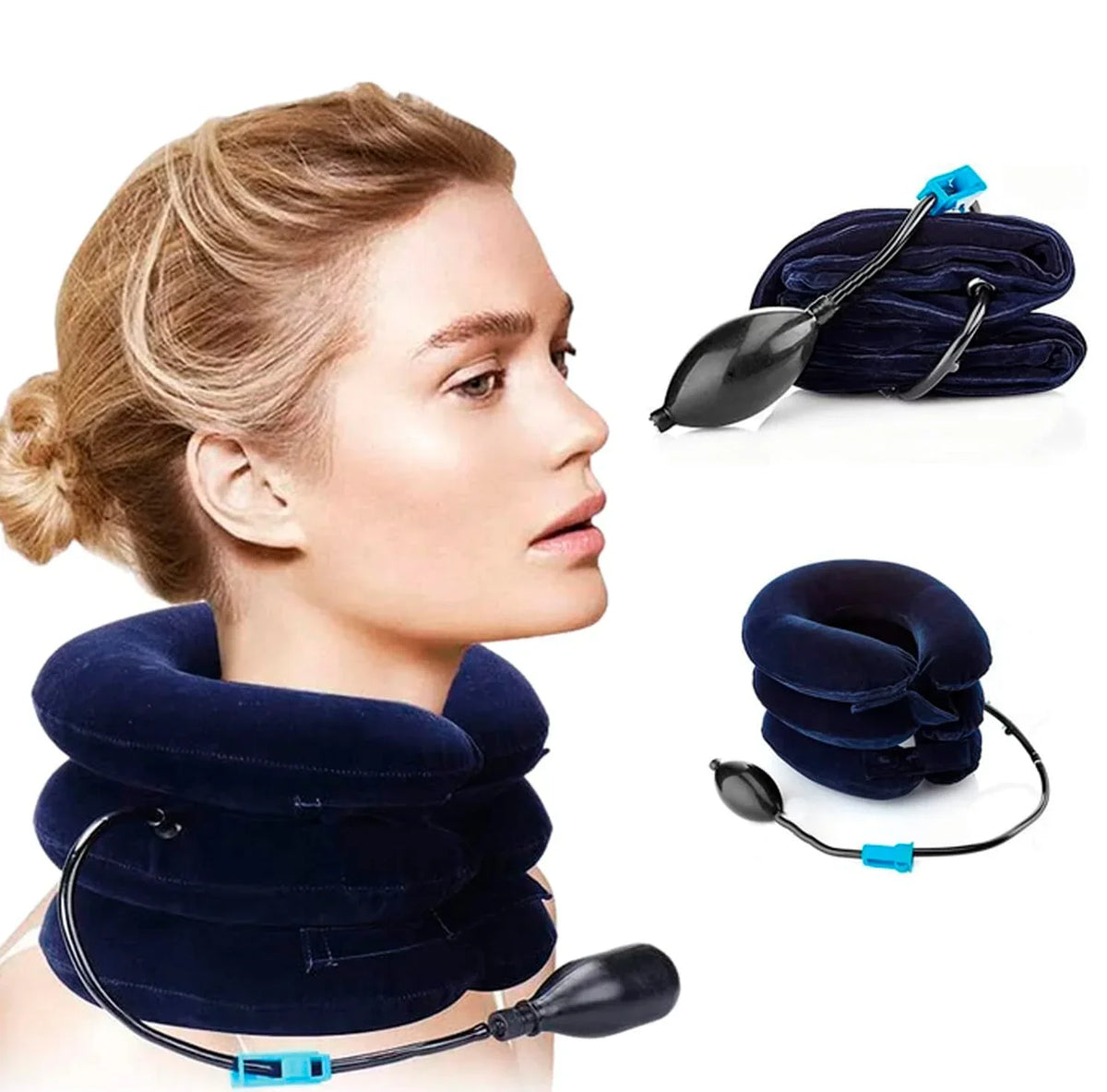 COLLARÍN CERVICAL INFLABLE - ALIVIA DOLOR Y TENSIÓN CUELLO