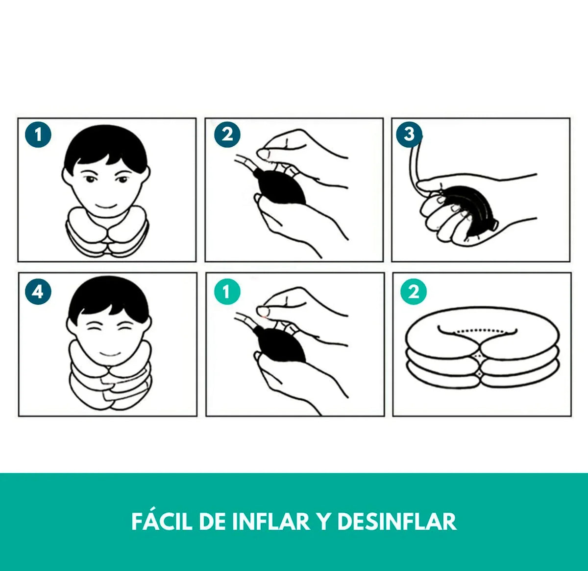 COLLARÍN CERVICAL INFLABLE - ALIVIA DOLOR Y TENSIÓN CUELLO