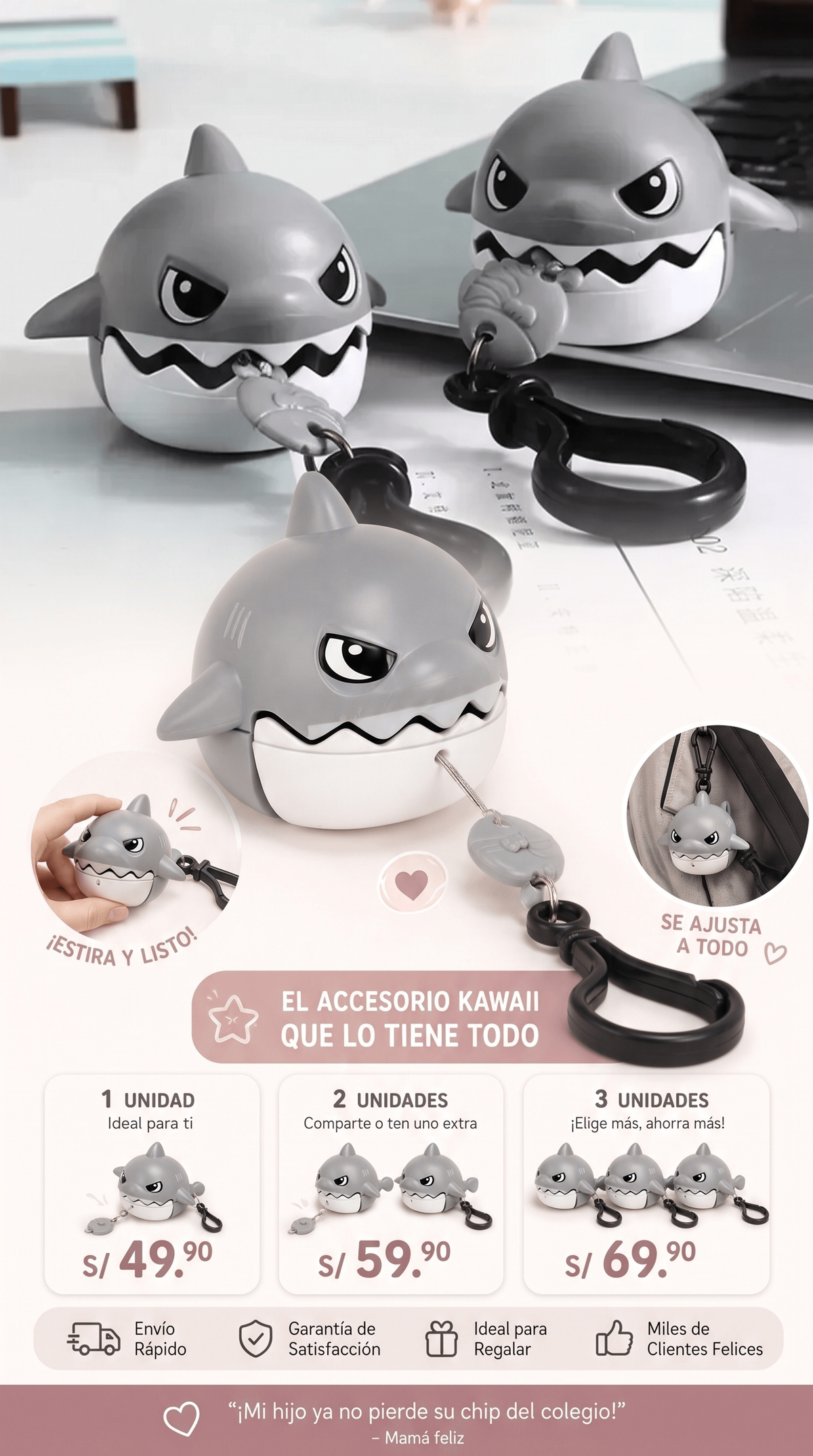 Sharky Key™ - LLAVERO RETRACTIL TIBURON + ENVIO GRATIS