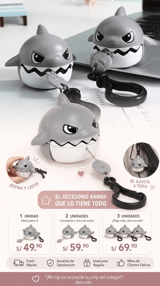 Sharky Key™ - LLAVERO RETRACTIL TIBURON + ENVIO GRATIS